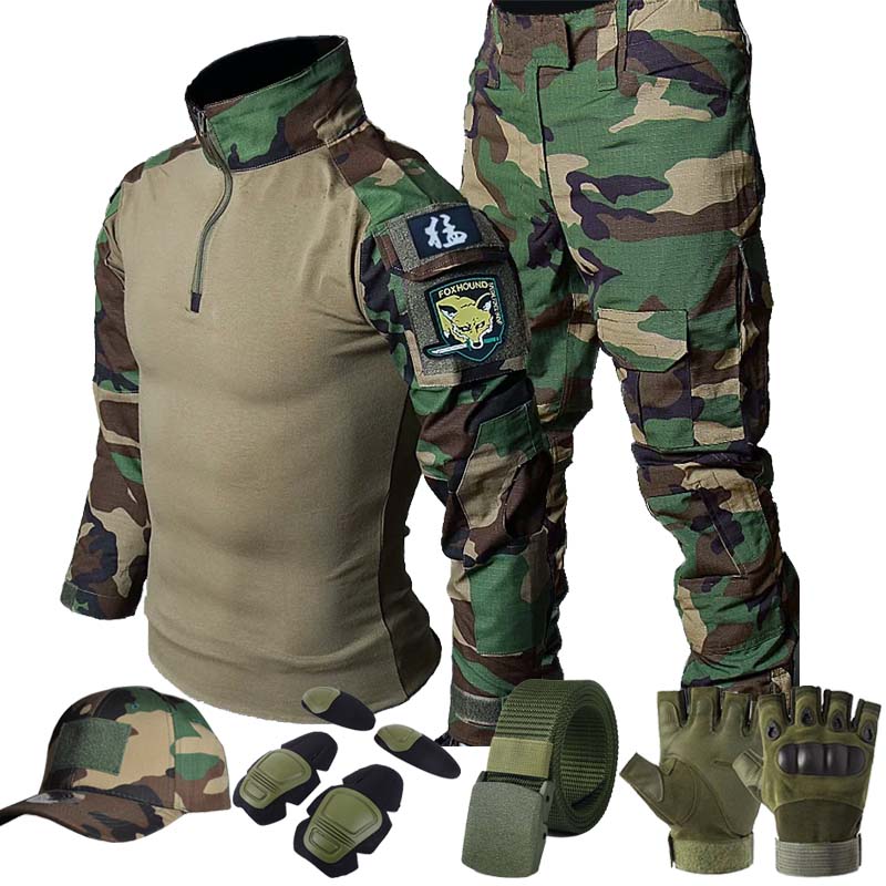 Hunting Outdoor Pants - Тактический комплект униформы цвета джунглей: рубашка