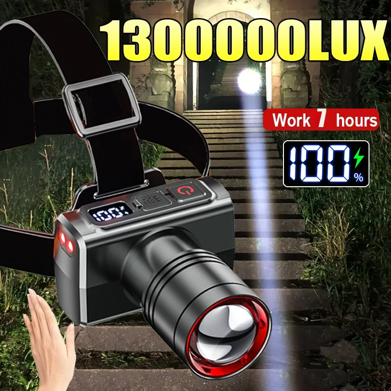 Headlamp Tactical Bright - Тактический светодиодный налобный фонарь с зумом
