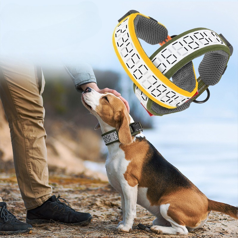 Outdoor Hunting Dog Collar - Светоотражающий ошейник для крупных собак, регулируемый,