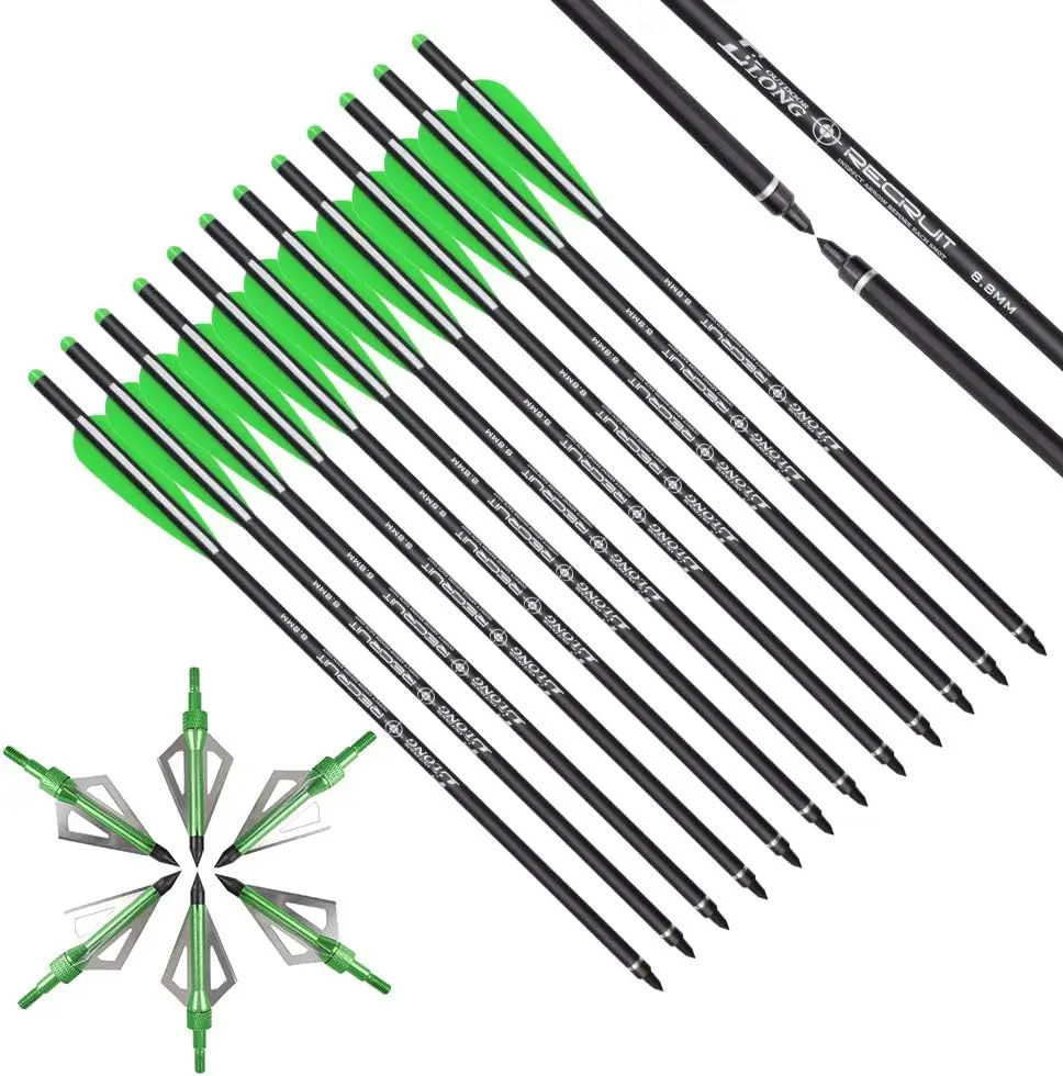 Crossbow Bolt Broadhead - Удлиненные арбалетные болты, 20-дюймовые карбоновые с