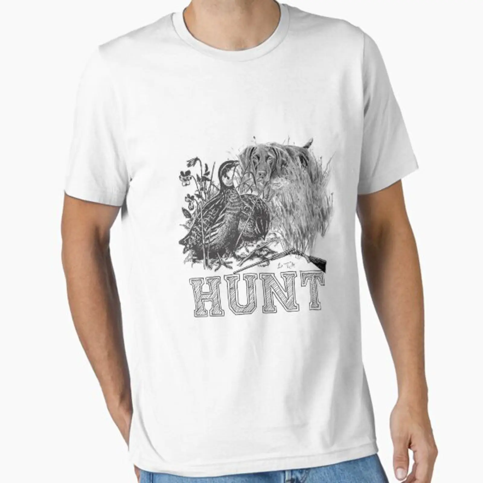 Hunting Quail - Футболка Hunting Quail with Dog Essential,