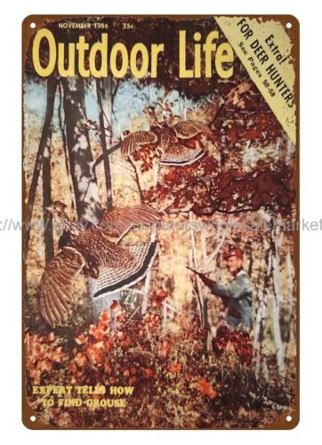 Hunting Quail - Металлическая табличка/постер для гаража «1956 OUTDOOR
