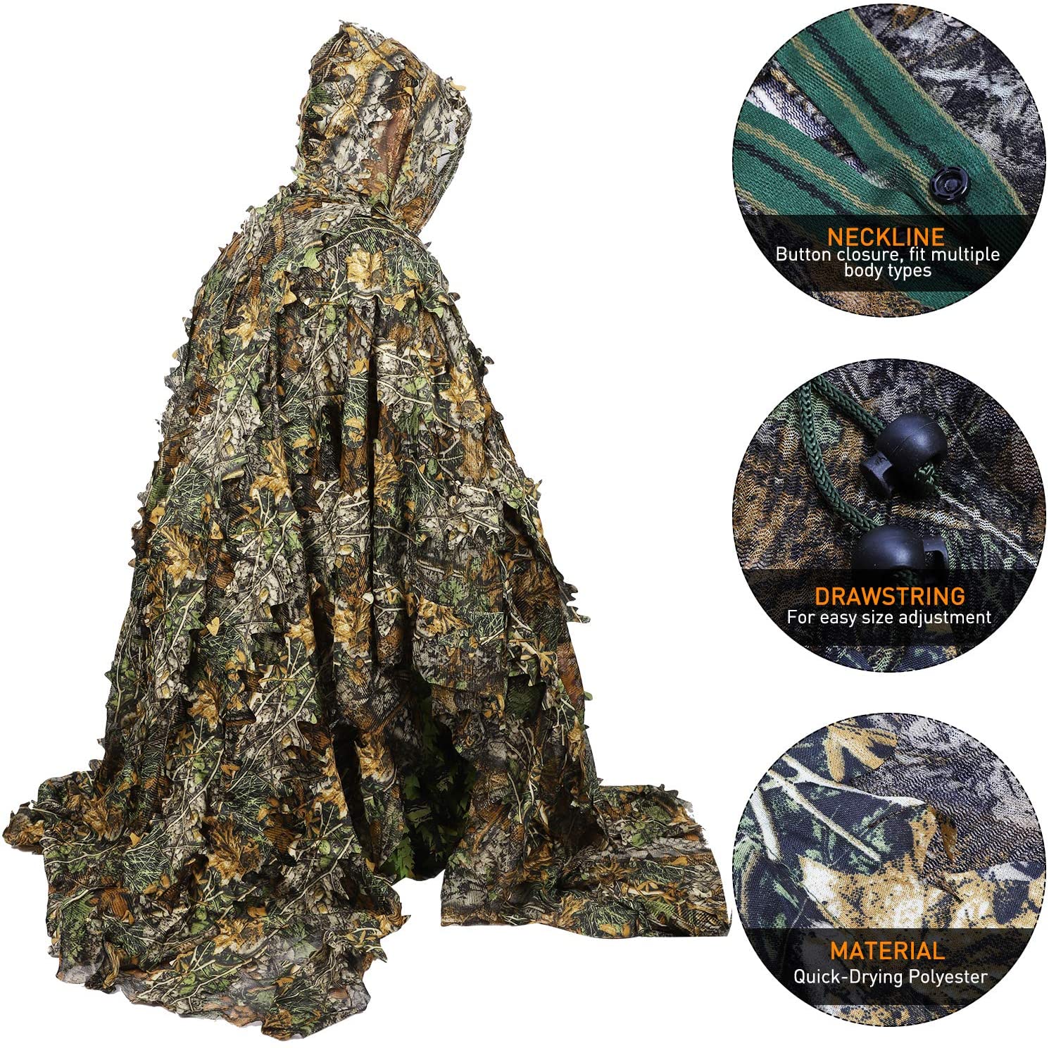 Камуфляжное пончо для охоты с  – обзор и цена Ghillie Suit Woodland